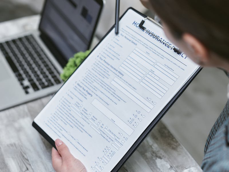 Homeowner documenting storm damage from a fallen tree for an insurance claim in Alabama